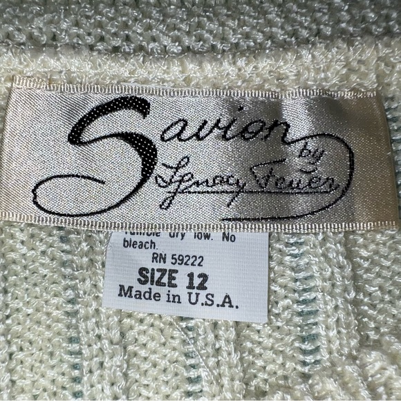 Vintage womens  Savion cream sweater size 12 made in the USA - Picture 3 of 5